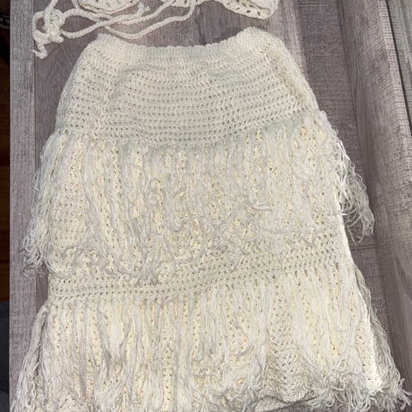Knit Cream Seashell Fringe Set - Picture 11 of 17